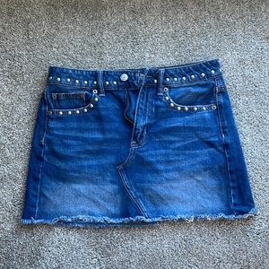 American Eagle studded waist denim mini skirt